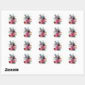  Botanische Illustraties Hollyhocks Ronde Sticker (Vel)