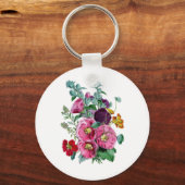  Botanische Illustraties Hollyhocks Sleutelhanger (Voorkant)