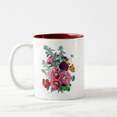 Botanische Illustraties Hollyhocks Tweekleurige Koffiemok (Links)
