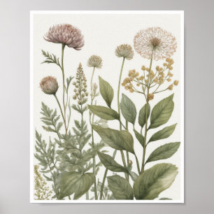 botanische illustraties ingewikkelde patronen text poster
