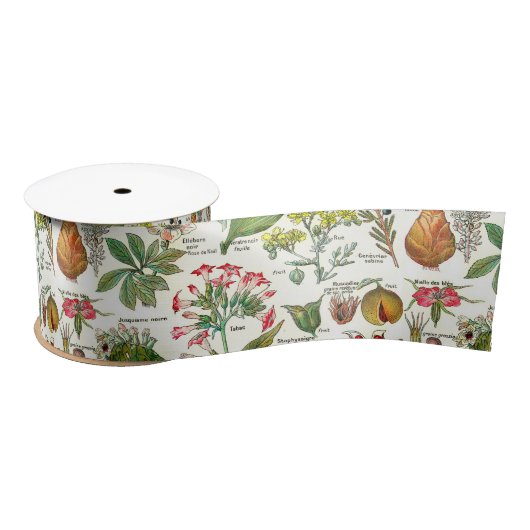 Botanische illustraties Satin Ribbon Satijnen Lint (Spoel)