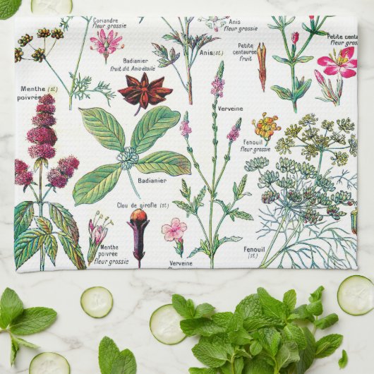  botanische illustraties theedoek (Gevouwen)