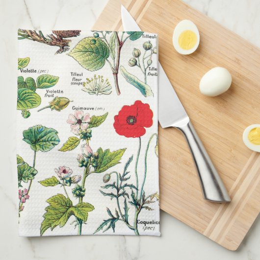 botanische illustraties theedoek (Quarter Fold)