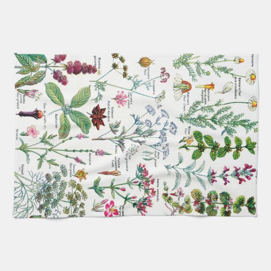 Botanische illustraties theedoek (Horizontaal)