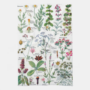 Botanische illustraties theedoek