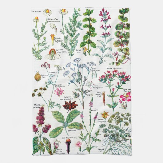 Botanische illustraties theedoek (Verticaal)