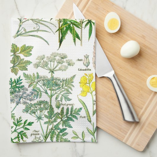  botanische illustraties theedoek (Quarter Fold)