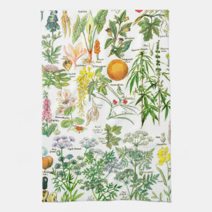  botanische illustraties theedoek