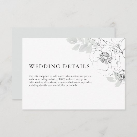 Botanische illustraties — Versluitingskaart Informatiekaartje (Voorkant / Achterkant)