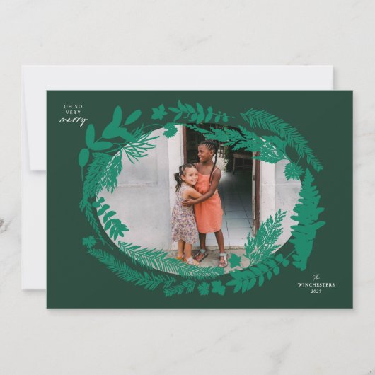 Botanische impressies Horizontaal Lijst Kerst Feestdagenkaart (Voorkant)