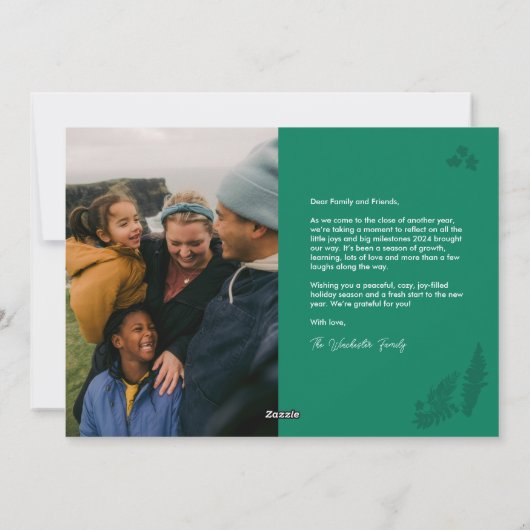 Botanische impressies Horizontaal Lijst Kerst Feestdagenkaart (Achterkant)