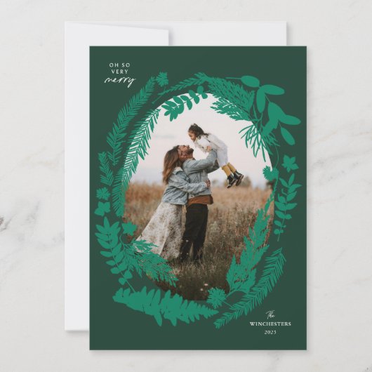 Botanische impressies Lijst Kerst Feestdagenkaart (Voorkant)