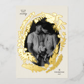 Botanische impressies Lijst Kerst Folie Feestdagenkaart (Voorkant)