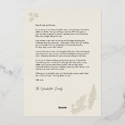 Botanische impressies Lijst Kerst Folie Feestdagenkaart (Achterkant)