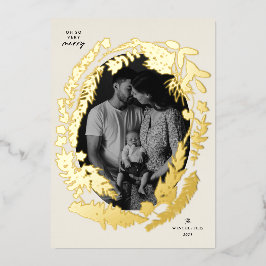 Botanische impressies lijst Kerstmis Folie Feestdagenkaart