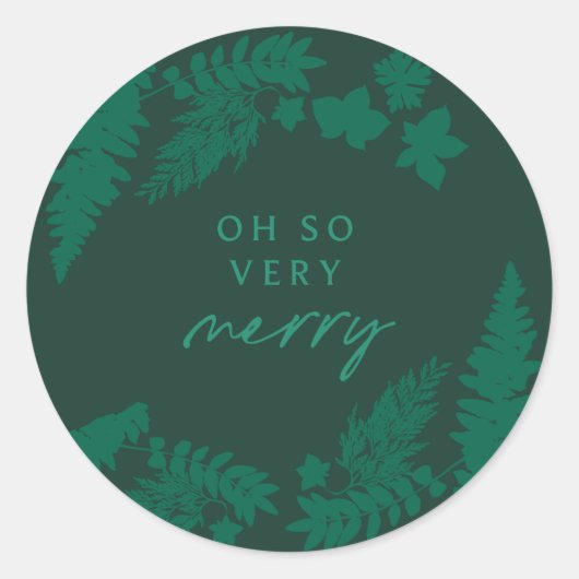 Botanische impressies van Oh So Merry Ronde Sticker (Voorkant)