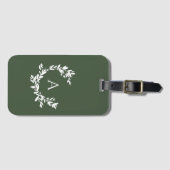 Botanische Initiaal Groen Bagagelabel (Voorkant (horizontaal))