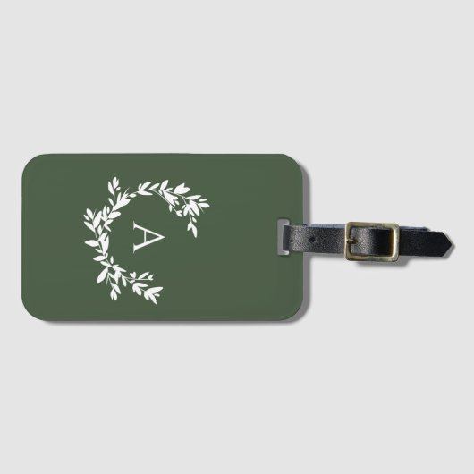 Botanische Initiaal Groen Bagagelabel (Voorkant (horizontaal))