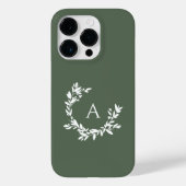Botanische Initiaal Groen Case-Mate iPhone Case (Achterkant)