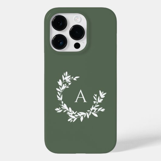 Botanische Initiaal Groen Case-Mate iPhone Case (Achterkant)