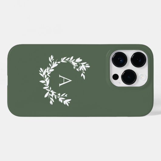 Botanische Initiaal Groen Case-Mate iPhone Case (Achterkant (horizontaal))
