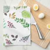 Botanische Initialen van het Koppel Keukenhanddoek (Quarter Fold)