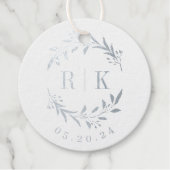Botanische initiële huwelijksmonogram bedankjes labels (Voorkant)