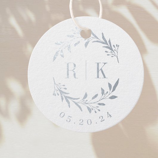 Botanische initiële huwelijksmonogram bedankjes labels
