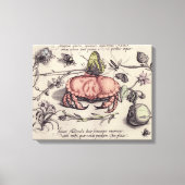 Botanische Insect Flower Illustration van krab Canvas Afdruk (Voorkant)