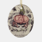 Botanische Insect Flower Illustration van krab Keramisch Ornament (Rechts)