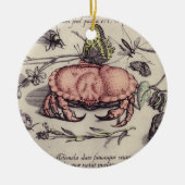 Botanische Insect Flower Illustration van krab Keramisch Ornament (Voorkant)