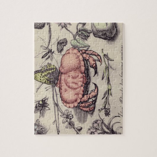 Botanische Insect Flower Illustration van krab Legpuzzel (Verticaal)