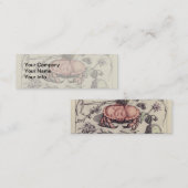 Botanische Insect Flower Illustration van krab Mini Visitekaartje (Voorkant / Achterkant)