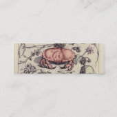 Botanische Insect Flower Illustration van krab Mini Visitekaartje (Achterkant)