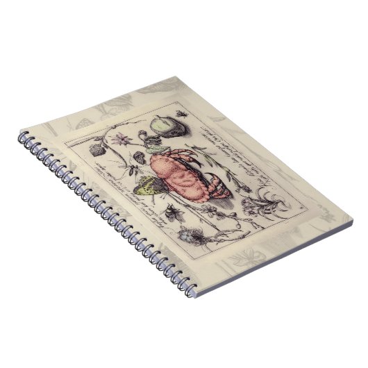 Botanische Insect Flower Illustration van krab Notitieboek (Rechterzijde)