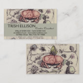 Botanische Insect Flower Illustration van krab Visitekaartje (Voorkant / Achterkant)