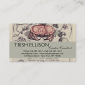 Botanische Insect Flower Illustration van krab Visitekaartje (Voorkant)