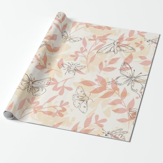  botanische insectentuin cadeaupapier (Uitgerold)