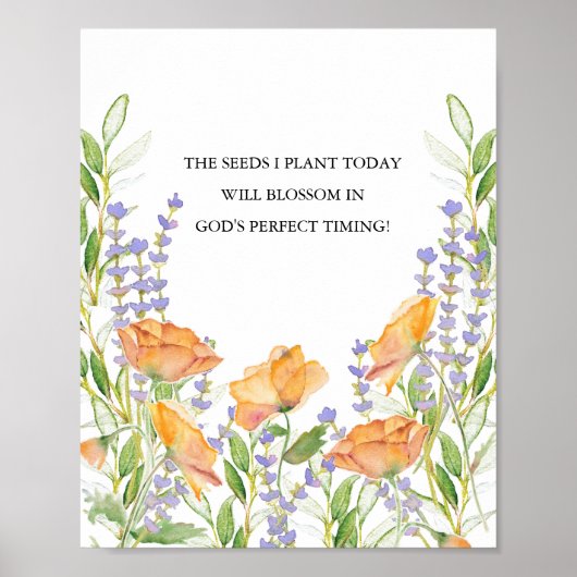Botanische Inspirerend quotes voor vrouwen Poster (Voorkant)