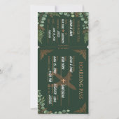 Botanische instapkaart bosgroen & koper save the date (Voorkant)