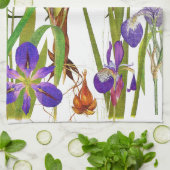 Botanische Iris Floral Flowers Kitchen Towelen Theedoek (Gevouwen)