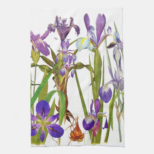 Botanische Iris Floral Flowers Kitchen Towelen Theedoek (Verticaal)
