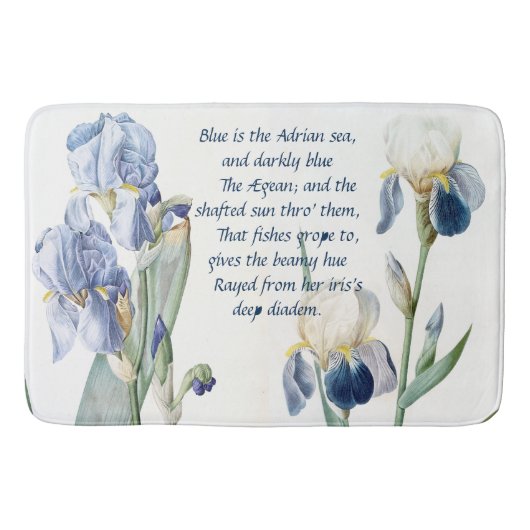 Botanische Iris Floral Flowers Poem Bath Mat (Voorkant)