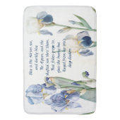 Botanische Iris Floral Flowers Poem Bath Mat (Voorkant Verticaal)