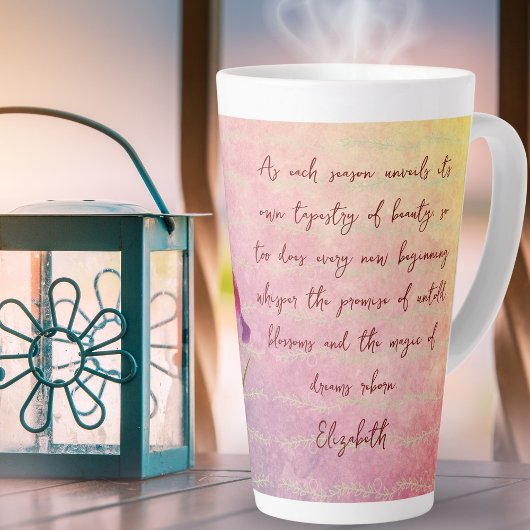  Botanische Iris Flower Violet Tones Latte Mok