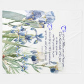 Botanische Iris Flowers Floral Bible Blessing Fleece Deken (Voorkant (Horizontaal))