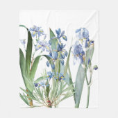 Botanische Iris Flowers Floral Garden Fleece Deken (Voorkant)