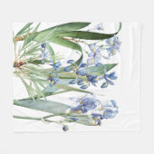 Botanische Iris Flowers Floral Garden Fleece Deken (Voorkant (Horizontaal))