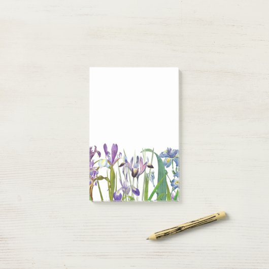 Botanische Iris Flowers Floral Garden Redoute Post-it® Notes (Op bureau)