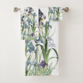 Botanische Iris Flowers Redoute Bath Towel Set Bad Handdoek (Insitu)